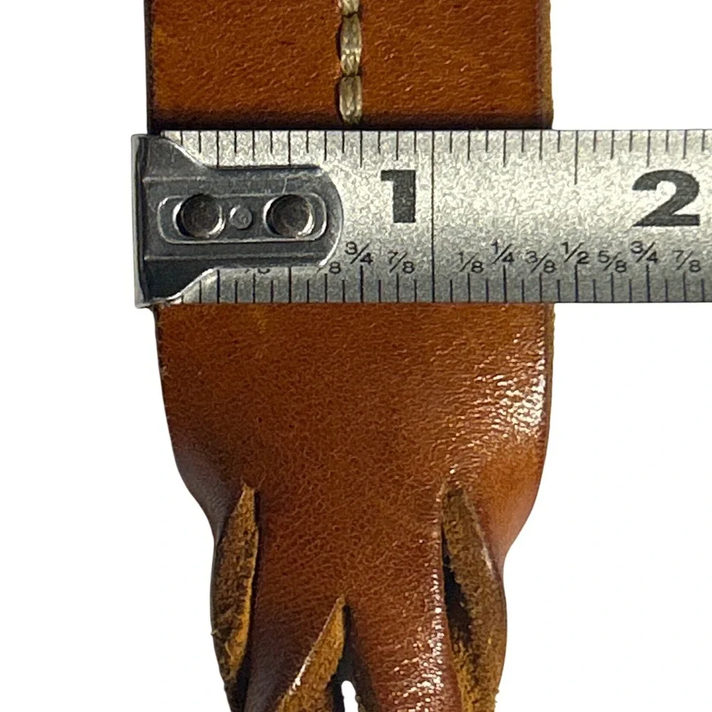 Handmade Brown Leather Mystery Braided Western Stitch Twist Belt Large (31